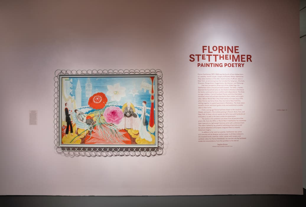 Installation view of the exhibition Florine Stettheimer: Painting Poetry. May 5 – September 24, 2017. The Jewish Museum, NY. Photo by: Jason Mandella