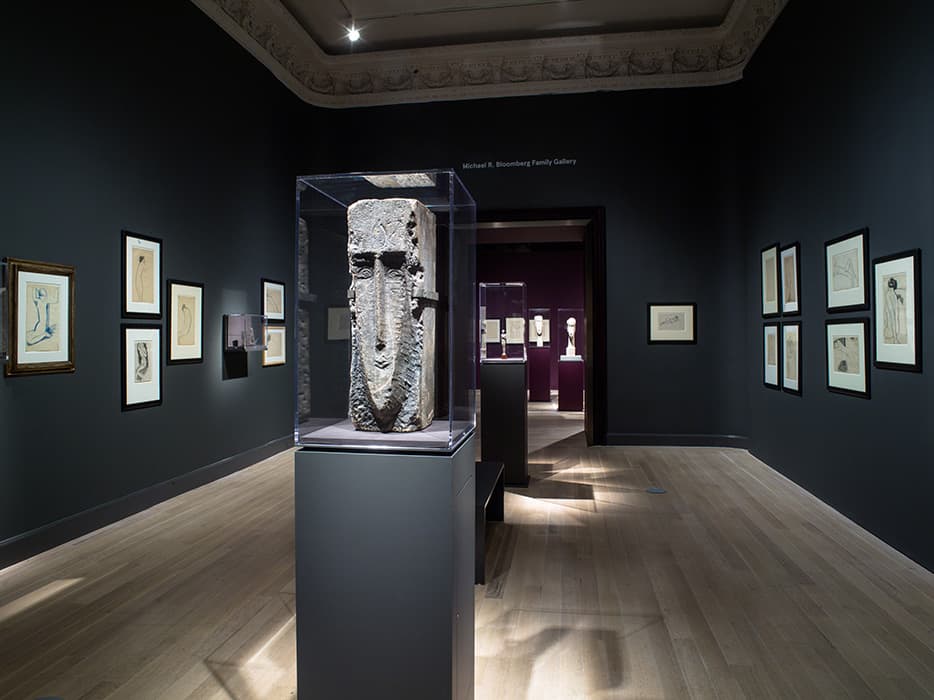 Installation view of the exhibition Modigliani Unmasked. September 15, 2017 – February 4, 2018. The Jewish Museum, NY. Photo by: Jason Mandella