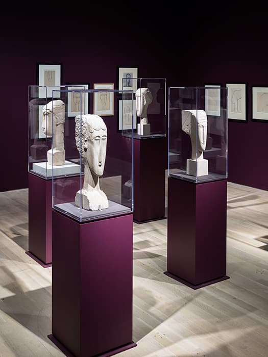 Installation view of the exhibition Modigliani Unmasked. September 15, 2017 – February 4, 2018. The Jewish Museum, NY. Photo by: Jason Mandella