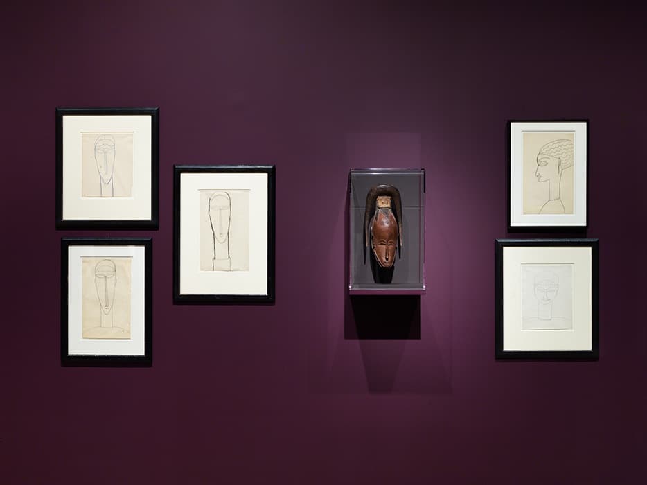 Installation view of the exhibition Modigliani Unmasked. September 15, 2017 – February 4, 2018. The Jewish Museum, NY. Photo by: Jason Mandella