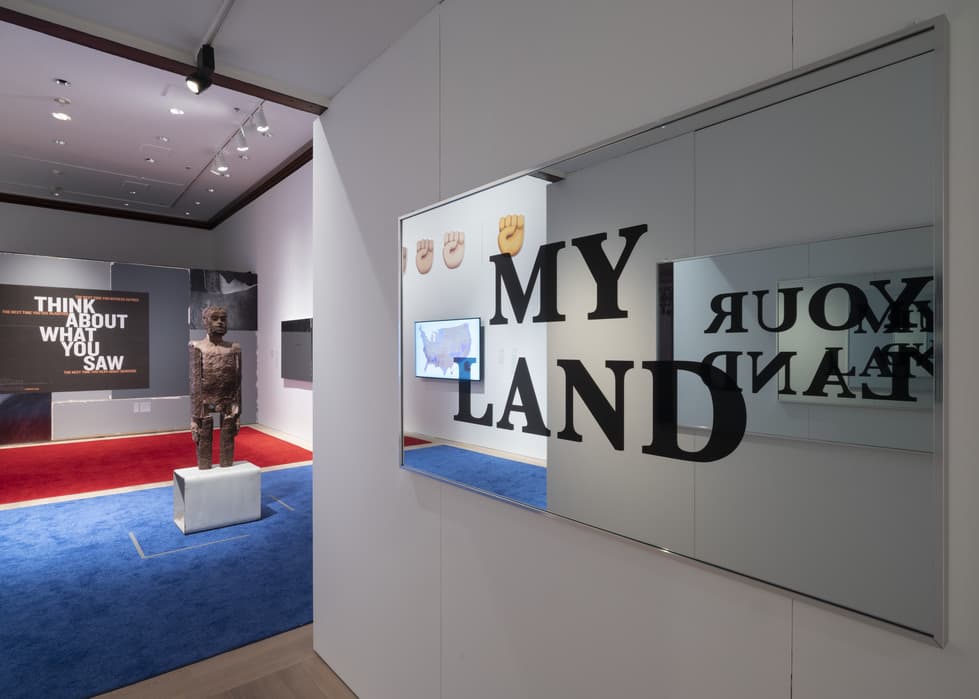 Mirror installation with the words 
