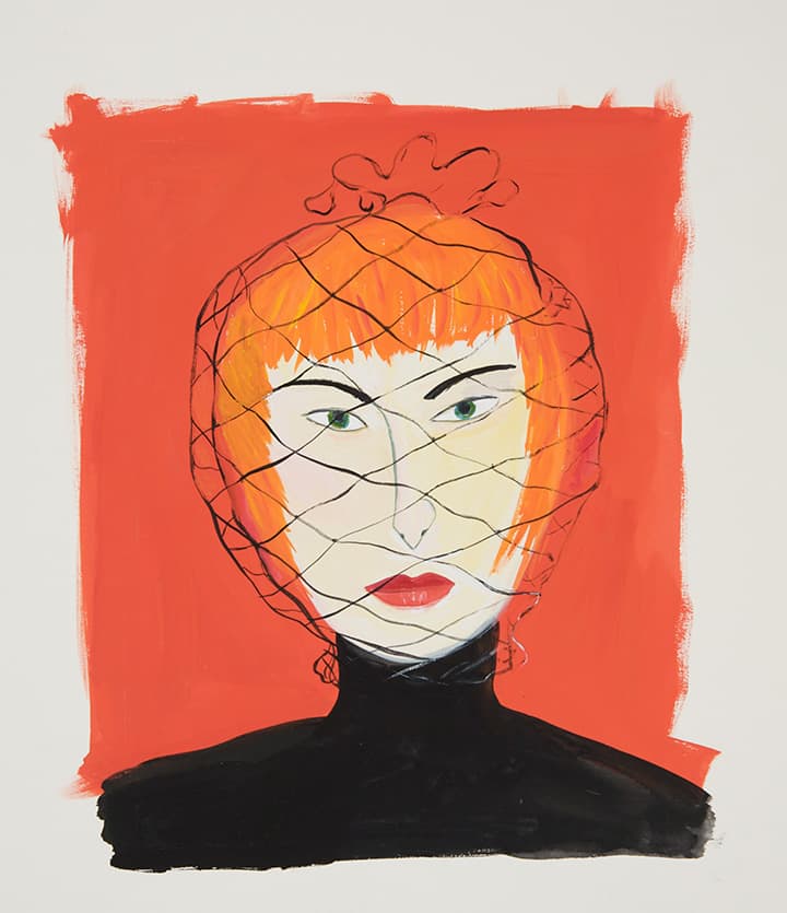 Maira Kalman, Woman with Face Net, 2000, gouache on paper, 17 x 14 3/4 in. (43.2 x 37.5 cm). Courtesy of the artist and Julie Saul Gallery, New York