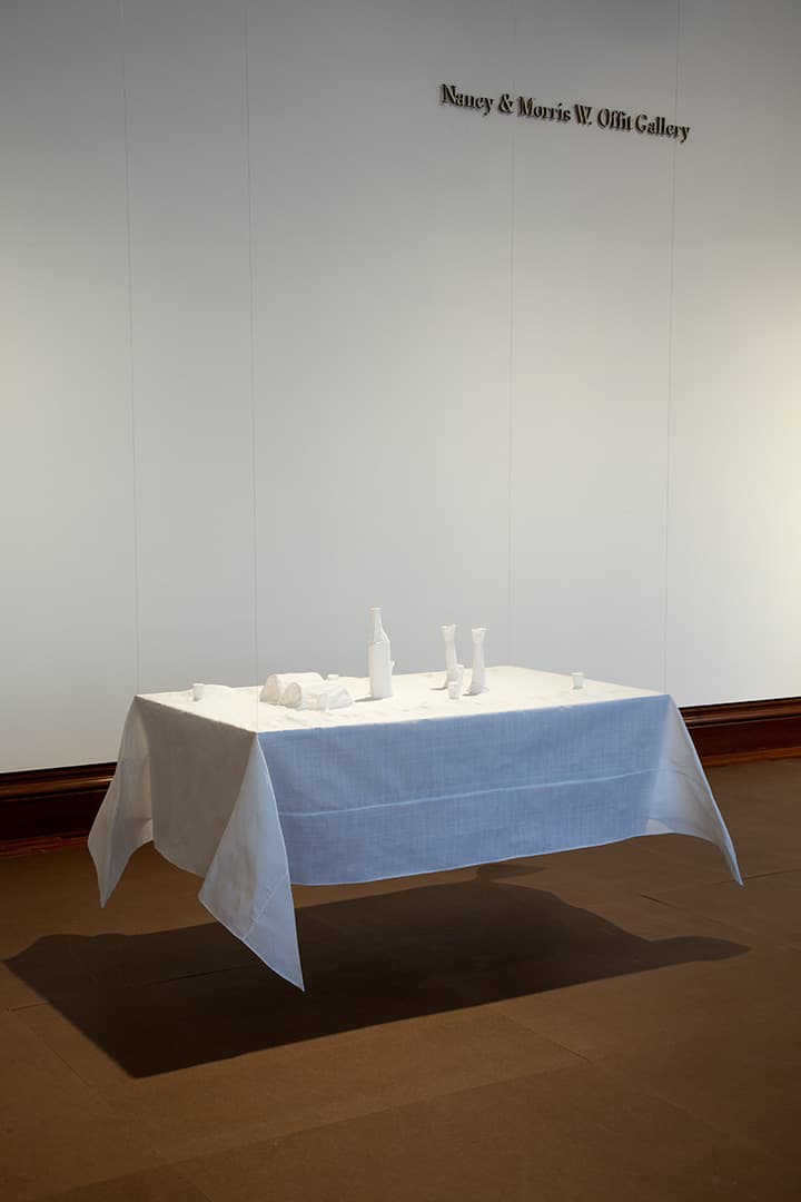 Detail of Studio Armadillo, Linen, 2002 in installation view of Collection Tableaux at the Jewish Museum, New York, 2012.