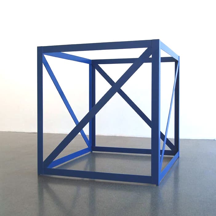 Rasheed Araeen (Pakistan, born 1935), First Structure, 1966–67, steel, paint, 55 × 55 × 55 in. Aicon Gallery, New York. © Rasheed Araeen