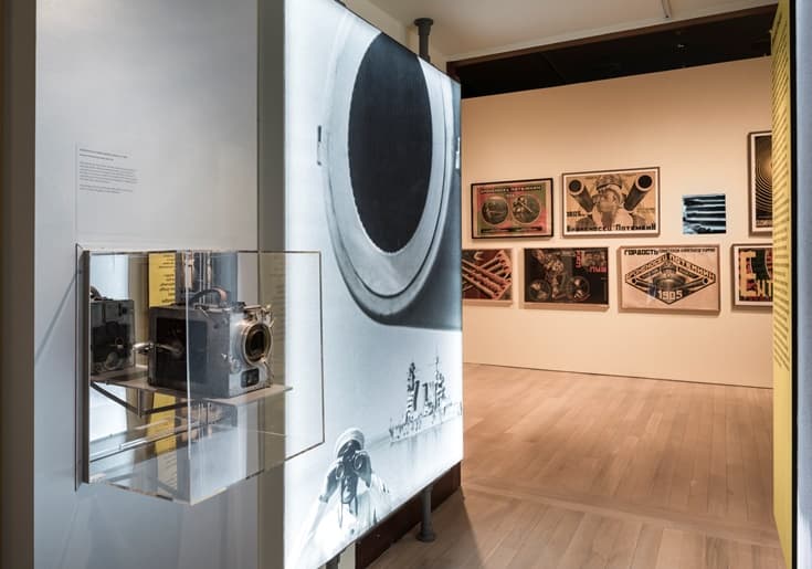 Installation view of the exhibition The Power of Pictures: Early Soviet Photography, Early Soviet Film. The Jewish Museum, NY. Photo by: David Heald.