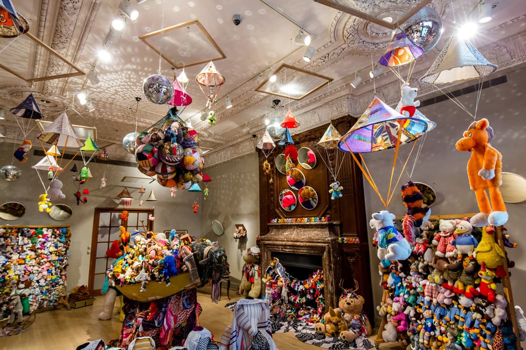 Installation view of the exhibition Charlemagne Palestine’s Bear Mitzvah in Meshugahland, March 17 - August 6, 2017. The Jewish Museum, NY. Photo: Will Ragozzino/SocialShutterbug.com