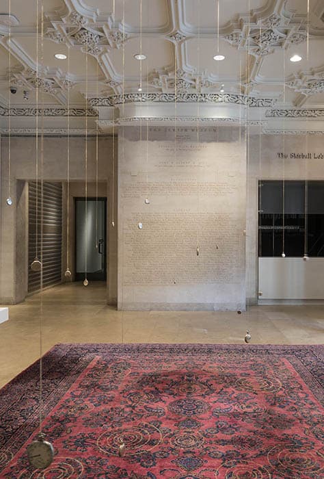 Installation view of the exhibition Using Walls, Floors, and Ceilings: Valeska Soares.The Jewish Museum, NY. Photo by David Heald.