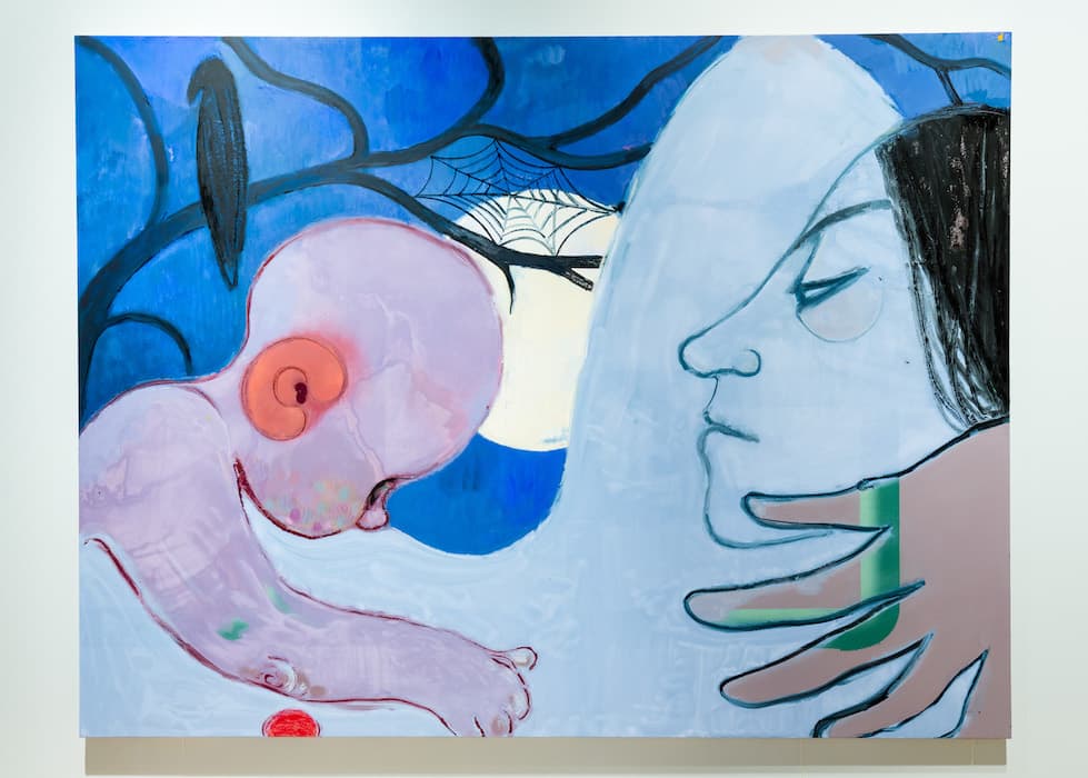 S PAINTING, JUGENDSTIL, NOVELTY 

Sanya Kantarovsky, Two Suns, 2017
Oil, oilstick, pastel, watercolor on canvas
Courtesy of the artist

When photography was invented in 1839, critics began to warn of painting’s imminent demise. In response, painting started to emphasize stylistic innovation. With Impressionism and then abstraction, inventive style emerged as a core value of what came to be called modernism. Painting survived, yet by the end of the twentieth century it appeared to have exhausted its possibilities. Nearly two centuries after the death of painting was first declared, painters continue to grapple with the concept of novelty—even if only to conclude that novelty is no longer possible. Sanya Kantarovsky ranges freely over the history of his chosen medium, imbuing his art with an uncanny sense of déjà vu.
