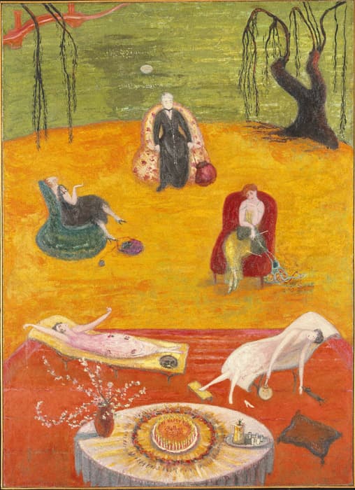 Florine Stettheimer, Heat, 1919. Oil on canvas. 50 x 36½ in. (127 x 92.7 cm). Brooklyn Museum, Gift of the Estate of Ettie Stettheimer, 1957