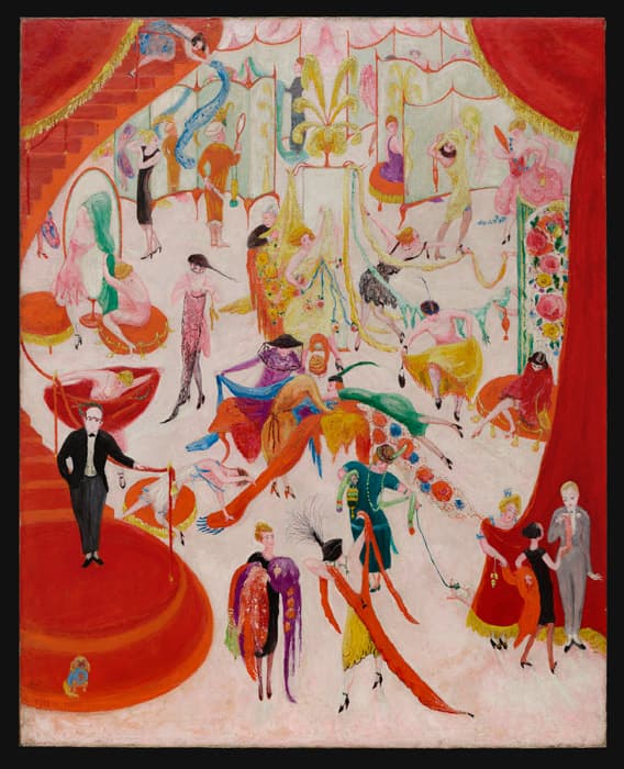 Florine Stettheimer, Spring Sale at Bendel’s, 1921. Oil on canvas. 50 x 40 in. (127 x 101.6 cm). Philadelphia Museum of Art, Gift of Miss Ettie Stettheimer