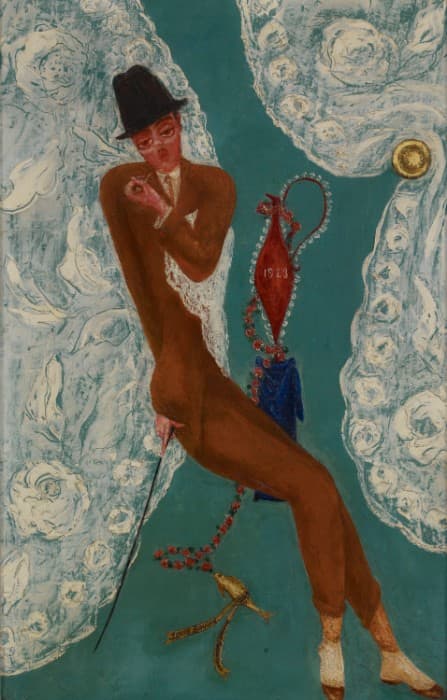 Florine Stettheimer, Portrait of Louis Bouché, 1923. Oil on canvas, 28 x 18 in. (71.1 x 45.7 cm). Heckscher Museum of Art, Huntington, New York. Gift of the Baker / Pisano Collection