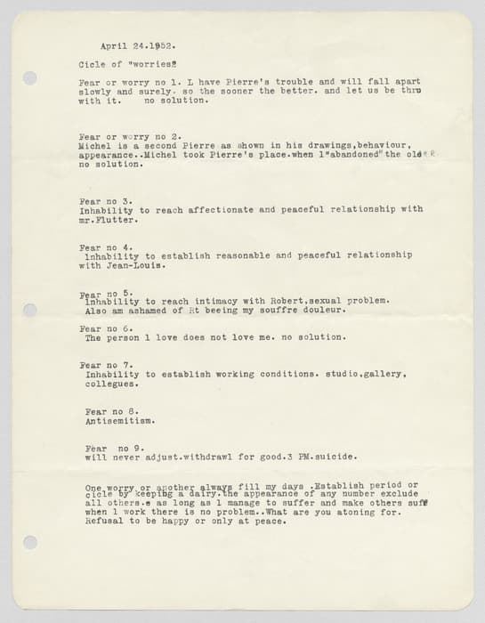 A typed page dated April 24, 1952, titled 