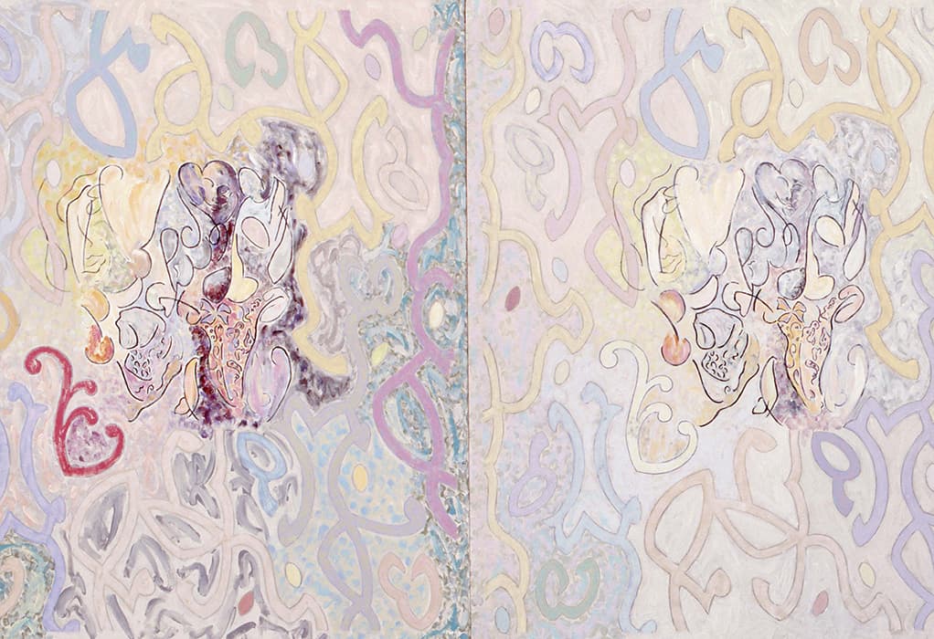 Marc Camille Chaimowicz, A Charged Frivolity (Fading), 1993-94. Oil and charcoal on board and canvas. Collection Charles Asprey, London. Image courtesy of the artist, Cabinet, London and Andrew Kreps Gallery, New York