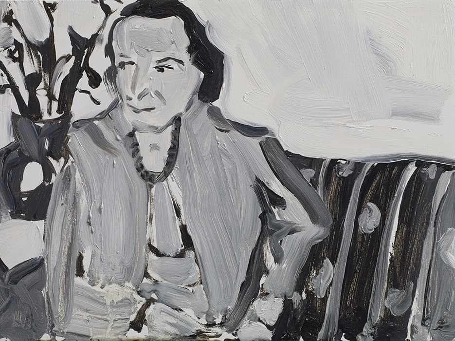 Chantal Joffe, Golda Meir, 2014. Oil on board, 8 ¼ × 11 ⅛ × ⅜ in Courtesy the Artist and Victoria Miro, London. © Chantal Joffe. Courtesy of the artist, Victoria Miro, London and Cheim & Read, New York 