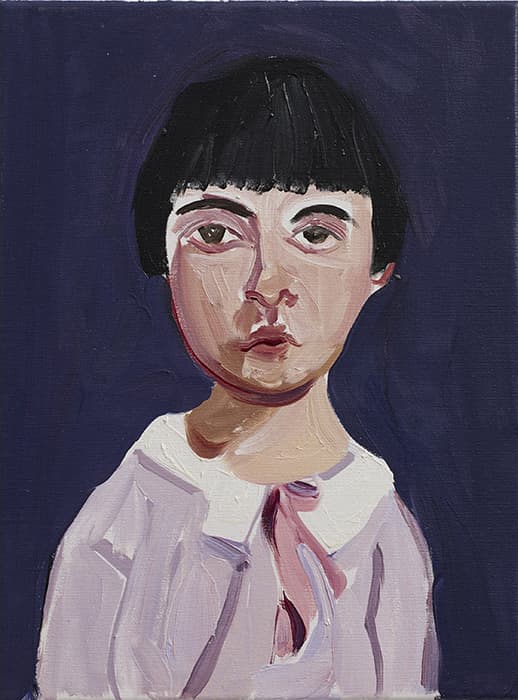 Chantal Joffe, Betty Friedan, 2014. Oil on canvas, 16 ⅛ × 11 ¾ × ¾ in. Courtesy the Artist and Victoria Miro, London. © Chantal Joffe. Courtesy of the artist, Victoria Miro, London and Cheim & Read, New York 
