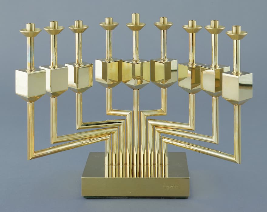 Yaacov Agam, CandelabrAgam, c. 1980, The Jewish Museum, New York. Gift of the Noon Foundation, Cecilia and Samuel Neaman, 1981-307a-j