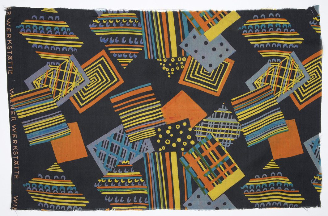 Hilde Blumberger, Fabric sample of "Quartett" (black), 1928. Printed, plain weave silk, 16 15/16 × 11 7/16 in. (43 x 29 cm). MAK – Museum of Applied Arts, Vienna. Donation, 1955, WWS 610. Photo: MAK / Branislav Djordjevic