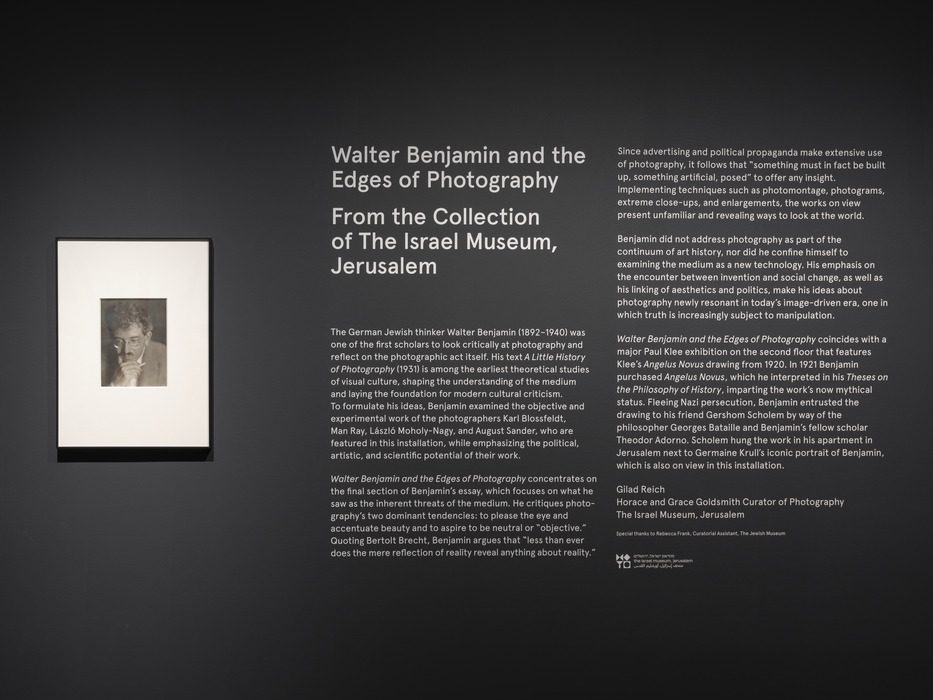 Installation view of "Walter Benjamin and the Edges of Photography" in "Identity, Culture, and Community: Stories from the Collection of the Jewish Museum" at the Jewish Museum. Photo by Kris Graves